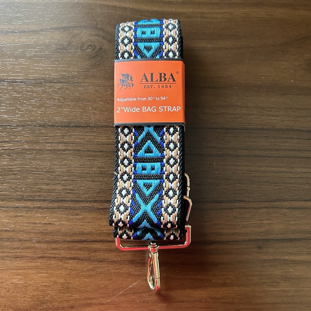 Alba Southwestern Aztec Boho 2" Wide Adjustable Bag Strap Brand New